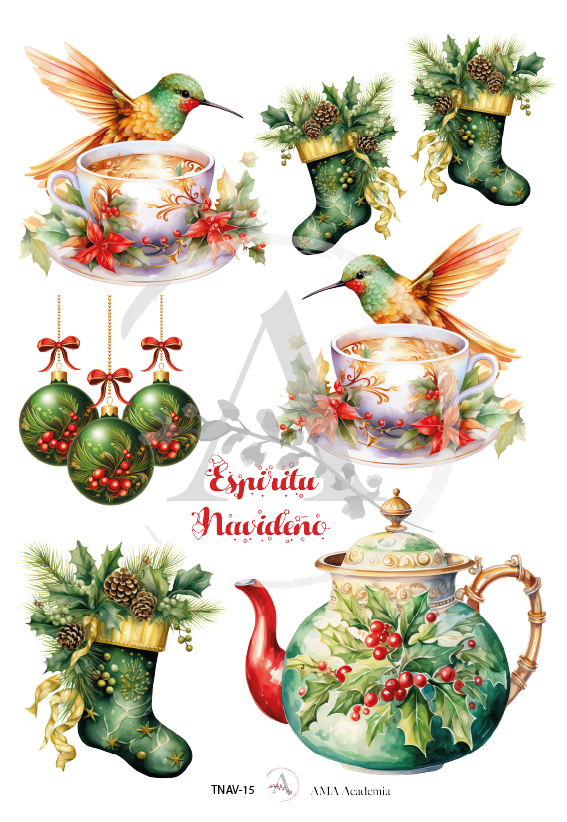 LAMINAS TRANSFER COLOR NAVIDAD 20X30 CMS TNAV-15